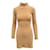 Reformation Nude Slim-Fit Long Sleeve Dress Flesh Suede Tencel  ref.1286801