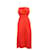 Reformation - Robe longue en lin rouge avec boutons  ref.1286805
