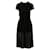 Reformation Elegant Velvet Striped Dress With Hidden Shorts Black  ref.1286823