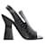Céline Celine Croc Embossed Leather Peep Toe Sandals Black  ref.1286844