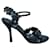 Louis Vuitton Black Sandals With Crystal Embellishments Leather  ref.1286928