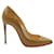 Christian Louboutin Pigalle in vernice beige 100 Tacchi Marrone Pelle  ref.1286940