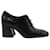 Céline Croc Stamp Block Heel Brogue Black Leather  ref.1286942