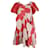Autre Marque Contemporary Designer Beige and Brick Linen Blend Dress with Ruffles Multiple colors Cotton  ref.1286993
