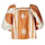 Roseanna Sea Orange & Cream Liora Puff Sleeve Top Cotton Linen  ref.1287018