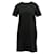 Autre Marque Contemporary Designer Black Short Sleeved Midi Dress Suede Cotton Polyester  ref.1287032