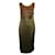 Escada Dark Green Dress with Brass Embellishments at Front Silk Polyester  ref.1287064