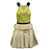 Autre Marque Contemporary Designer Cream Tiered Dress With Neon Lace Flesh  ref.1287093
