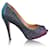 Autre Marque CONTEMPORARY DESIGNER Shimmery Open Toes Pumps Pink Leather  ref.1287119