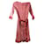 MIU MIU Langes Kleid mit Knöpfen Bordeaux Baumwolle  ref.1287129