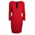Autre Marque DESIGNER CONTEMPORAIN Robe rouge avec détails sur le cou Polyester Acetate  ref.1287154