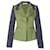 GIVENCHY Zipped Collars Color Block Jacket Green Cotton  ref.1287166