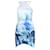 Autre Marque DESIGNER CONTEMPORANEO Mini abito stampato con apertura sul retro Blu Svezia Poliestere  ref.1287172