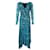 Ganni Blue & Turquoise Floral Print Wrap Dress  ref.1287239