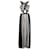 Autre Marque Vestido largo blanco y negro de diseñador contemporáneo con centro de diamantes Poliéster  ref.1287256