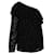 Diane Von Furstenberg Top negro con volantes en un hombro Viscosa Poliamida Triacetato  ref.1287257