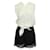 Mono largo blanco de manga corta con pantalones cortos de encaje negros Sandro Poliéster  ref.1287275