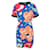 Autre Marque ZEITGENÖSSISCHES DESIGNER-Kleid mit abstraktem Druck Mehrfarben Polyester  ref.1287303