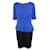 Autre Marque DESIGNER CONTEMPORAIN Robe bleue et noire Suede Polyester Rayon  ref.1287351