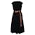 Loewe Black Woolen Dress with Brown Leather Belt Silk Cotton Pony-style calfskin  ref.1287405