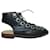 Autre Marque CONTEMPORARY DESIGNER Dark Brown LEather Sandals with Eyelets  ref.1287411
