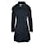 Autre Marque Abrigo negro de diseñador contemporáneo Seda Lana  ref.1287420