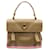 Yves Saint Laurent Taupe/Pink Leather and Canvas Muse Two Way Bag Cloth  ref.1287453