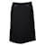 Prada Straight Midi Wool Skirt Trimmed in Leather Black  ref.1287498