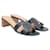 Hermès Sandale Oasis en cuir noir Hermes  ref.1287504