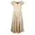 Mulberry Checked Pleated Dress Beige Linen  ref.1287505