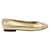 Chanel Bailarinas con puntera estilo gorra de cuero en relieve Stingray dorado  ref.1287536
