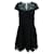 Autre Marque DISEÑADOR CONTEMPORÁNEO Vestido de encaje negro con delicado escote en V Poliéster  ref.1287548