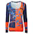 Versace Orange & Blue Print Long Sleeve Blouse Multiple colors Cotton  ref.1287561