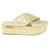 MIU MIU - Chaussures compensées à paillettes dorées Cuir  ref.1287566
