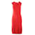 Tory Burch Sleeveless Midi Dress Red Rayon  ref.1287580