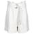 Ganni Pantaloncini bianchi con cintura Bianco Poliestere Viscosa Elastan  ref.1287629