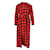 Autre Marque Robe chemise à carreaux noire et rouge Soie Coton  ref.1287630