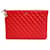 Chanel Lambskin Valentine Embellished Clutch Large Red  ref.1287652