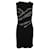 Diane Von Furstenberg Schmal geschnittenes schwarzes Kleid mit Animal-Print-Einsätzen Baumwolle Polyester Viskose Elasthan  ref.1287684