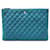 Bolso de mano Chanel Caviar grande Azul Verde  ref.1287750
