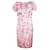 YVES SAINT LAURENT Seidenkleid mit rosa Aufdruck Pink  ref.1287901