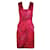 Autre Marque DESIGNER CONTEMPORÂNEO Rosa, Vestido midi estampa roxo e vermelho Multicor Poliéster  ref.1288003
