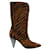 Autre Marque Contemporary Designer Brown Zebra Ponyhair Boots With Crystal Heels Leather Pony hair  ref.1288036