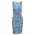 Dior Vintage-Kleid mit blauem Aufdruck Viskose  ref.1288089
