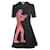 Autre Marque ZEITGENÖSSISCHES DESIGNER-Kleid mit Verzierung „Human“ Schwarz Baumwolle  ref.1288101