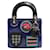 Bolsa Dior Mini Lady Dior - Emblemas bordados - Edição Limitada Ss2014 Azul Couro  ref.1288103