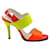 Autre Marque Zeitgenössischer Designer Neongelb, Pink & Orange Sandaletten mit hohen Absätzen Mehrfarben Lackleder  ref.1288105