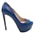 Zapatos de tacón peep toe con plataforma azul de Miu Miu Cuero  ref.1288111