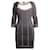 HERVE LEGER Germain Metallisches schwarzes Kleid Mehrfarben Strahl  ref.1288147