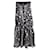 ANNA SUI – Silbernes, bedrucktes Kleid mit Knopfleiste Schwarz Seide Polyester Acetat  ref.1288166